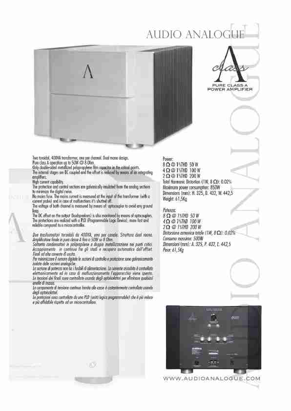 Audio Analogue SRL Stereo Amplifier CLASS A-page_pdf
